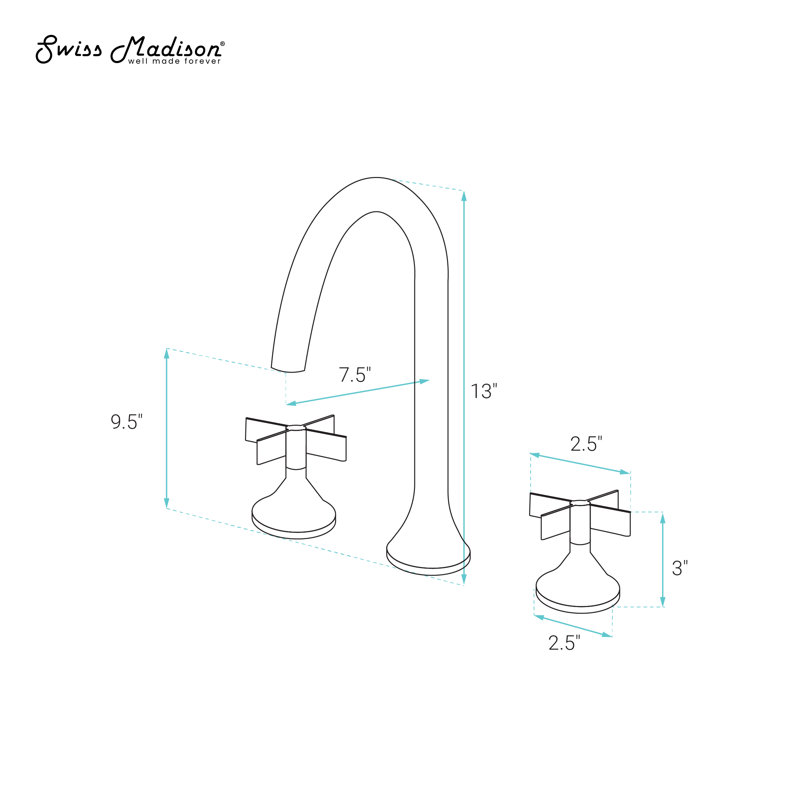 Daxton 8 in. Widespread Bathroom Faucet, Chrome