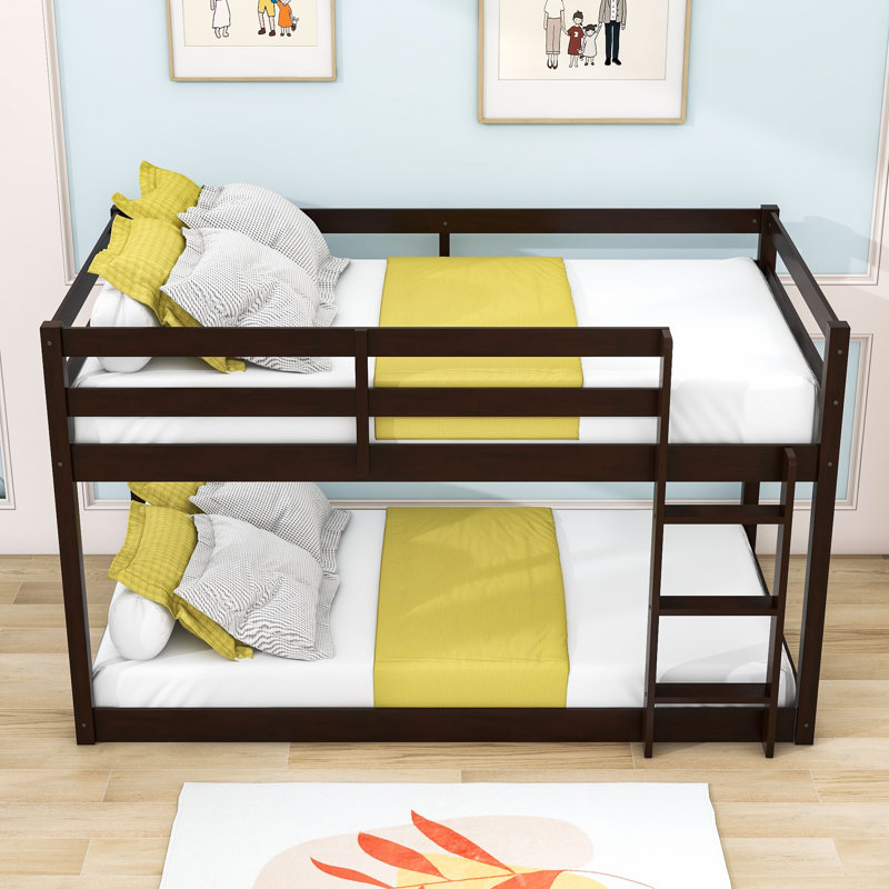 Gibram Kids Twin Over Twin Bunk Bed, Espresso