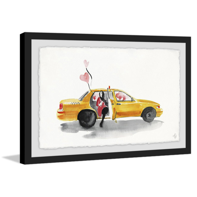 Love Cab - Single Picture Frame Painting, 20 cm H x 30 cm W x 3.81 cm D