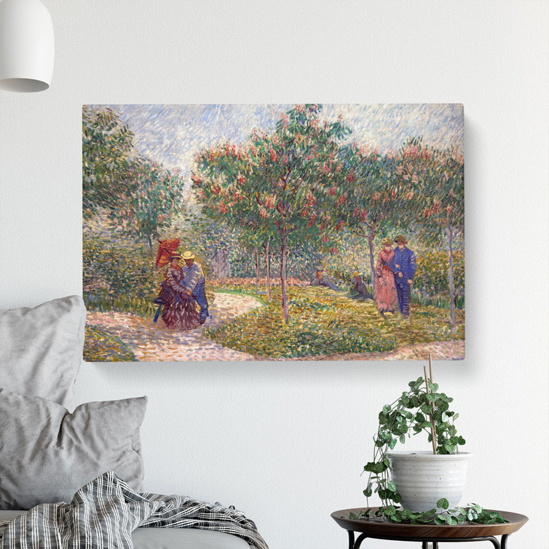 Garden With Courting Couples by Vincent Van Gogh - Wrapped Canvas Painting, 40cm H x 60cm W x 3cm D
