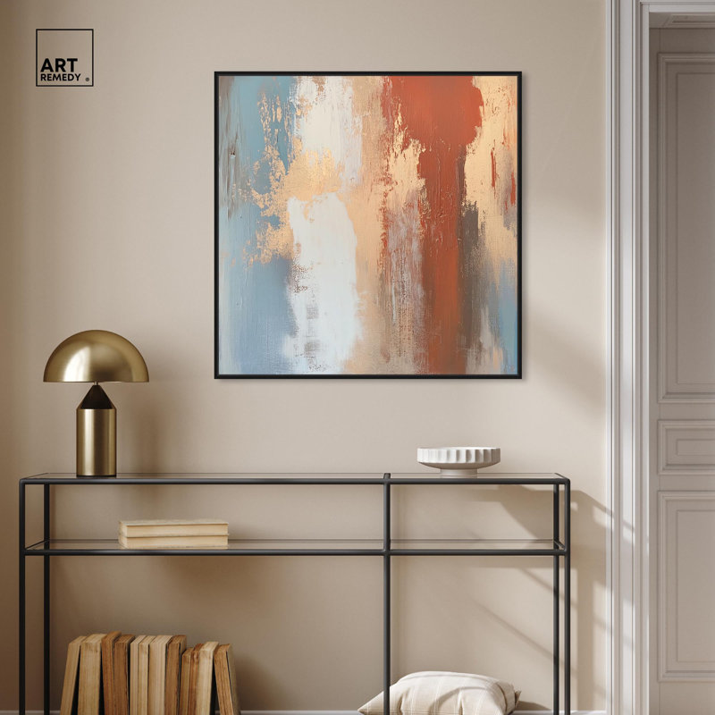 Art, art, art abstrait, H 31 po x l 31 po, Cadre flottant noir