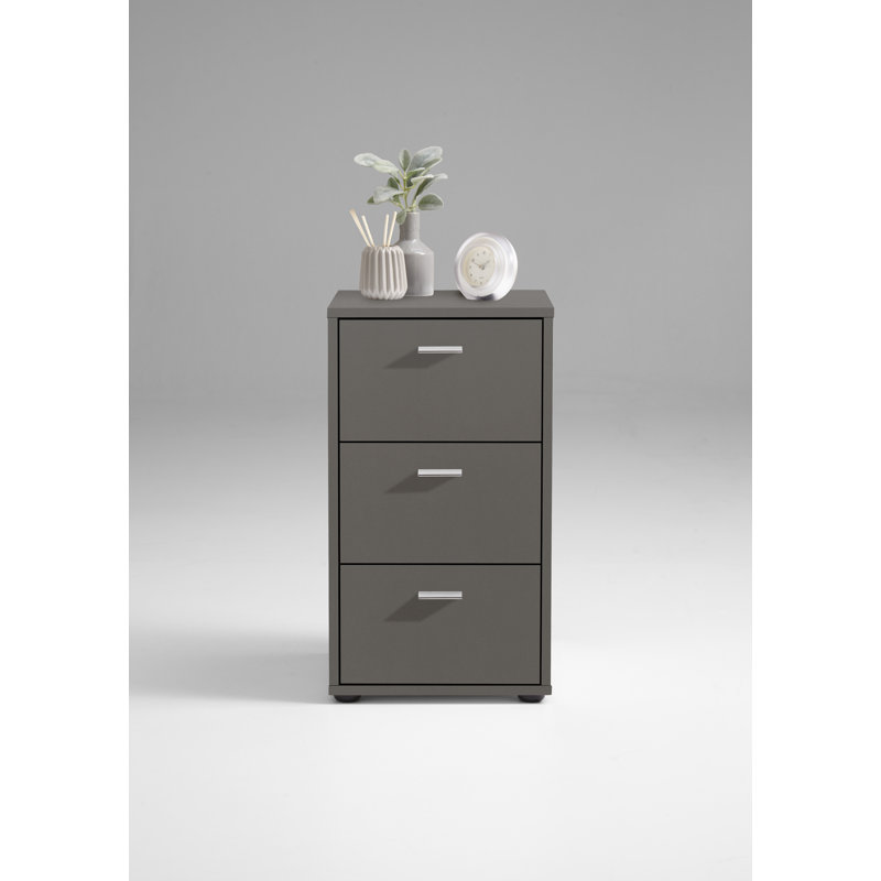 35cm W Manufactured Wood Bedside Table, Grey