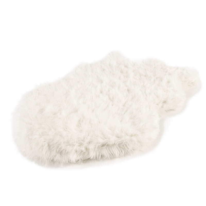 Medium Polar White Faux Fur Orthopedic Dog Bed