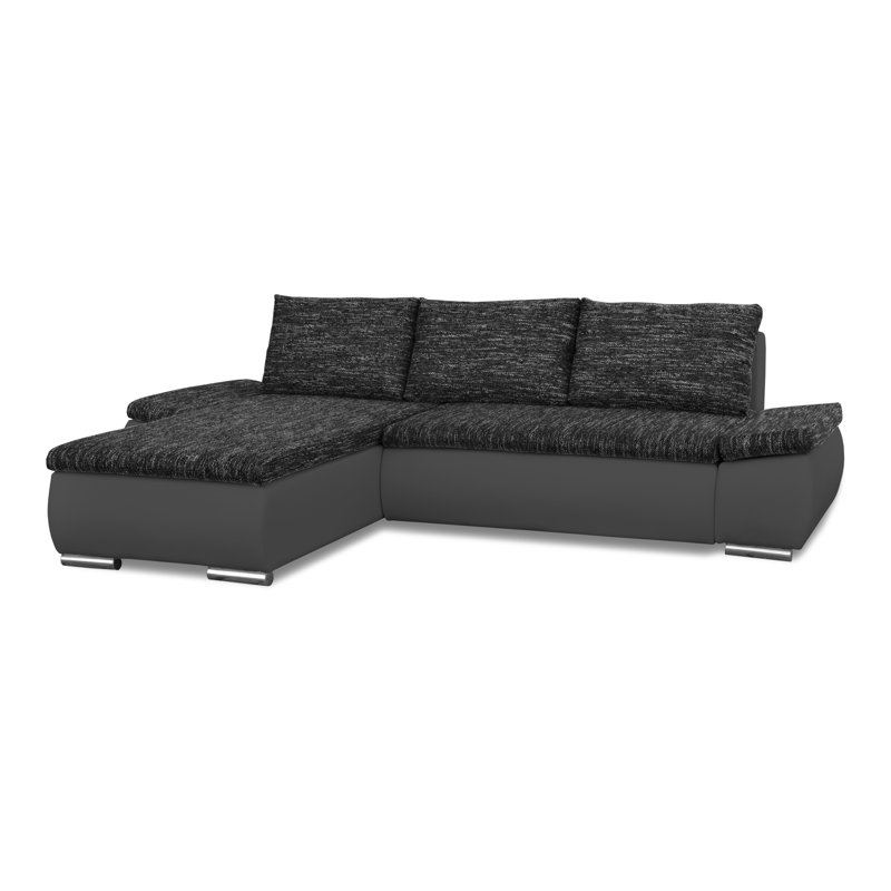 Karyn 3 Seater Sofa Bed, Chaise lounge left, Anthracite/Grey