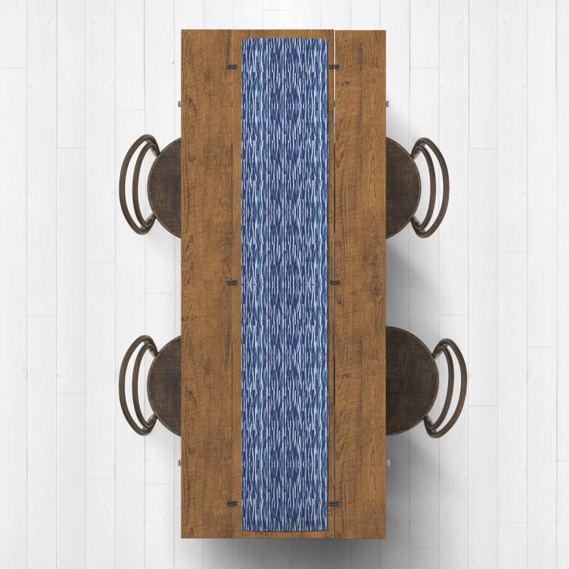 Daveda Rectangular Striped Polyester Table Runner, 72" L x 16" W