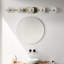 Meuble-lavabo de salle de bain à 5 ampoules à DEL avec abat-jour en acrylique et sable au fini cristal, or et champagne, conception moderne, convient au cadre de chambre à coucher à miroir, style décoratif simple, économie d'énergie