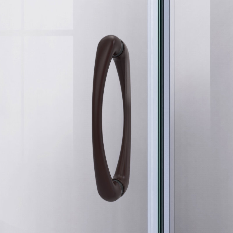 Prime 36" W x 36" D x 76.75" H Semi Frameless Shower with Base Included, Oil Rubbed Bronze