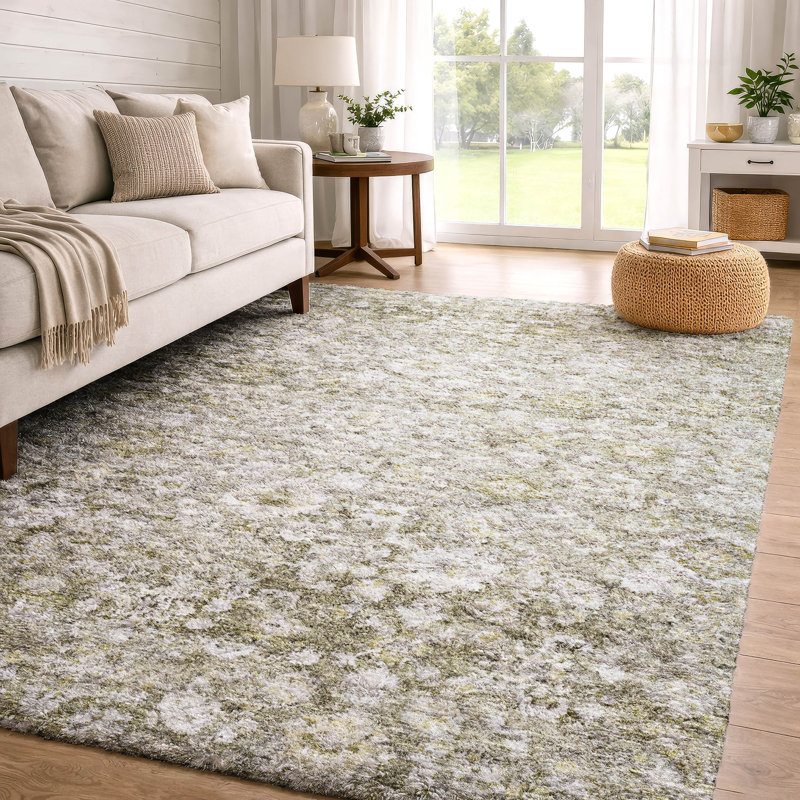 Tapis oriental à poils longs de qualité supérieure lavable à la machine ADS651, Taupe, 3' x 5'