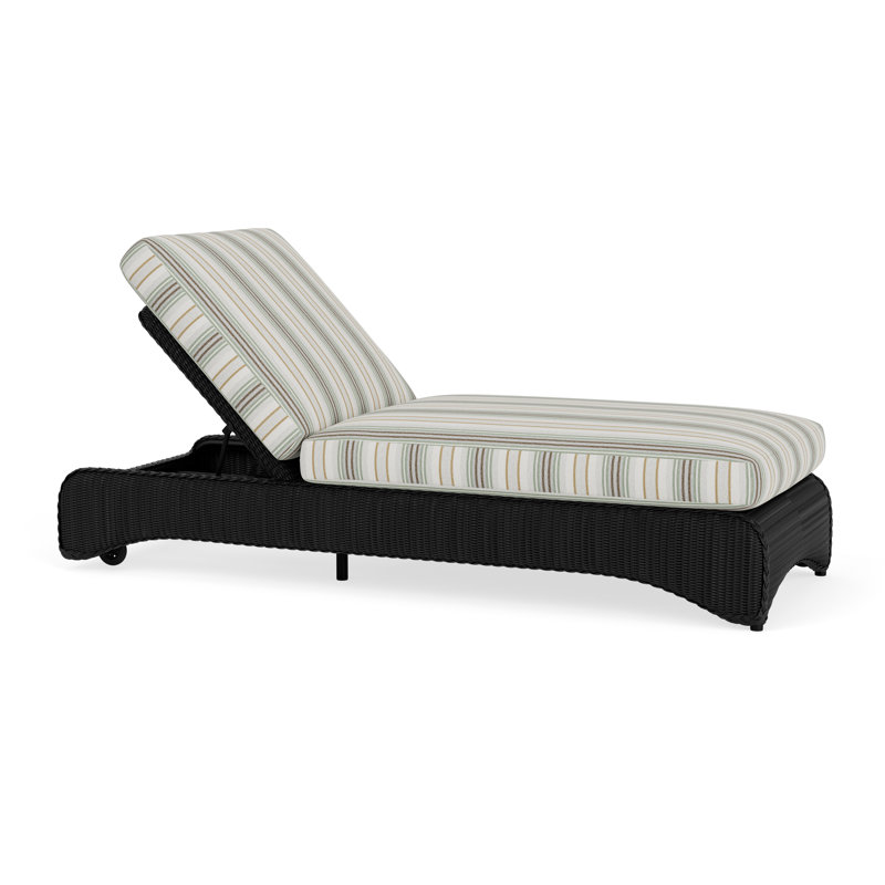 Loom Outdoor Chaise Lounge, Jansen Eucalyptus, Ebony