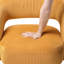 Chaise moderne rotative à 360 degrés en velours côtelé jaune, structure en bois massif, assise confortable pour le mobilier de bureau-1667596384