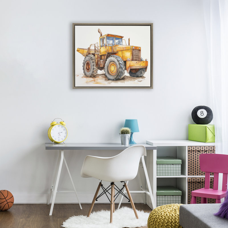 Cadre flottant de camion de construction, conception par Steve Hunziker, H 17 po x l 21 po, Cadre flottant orme Montalcino