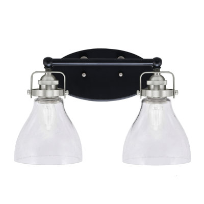 Easton 2 Light Bath Bar With 6.25" Clear Bubble Glass