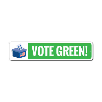 Vote Green Aluminum Sign