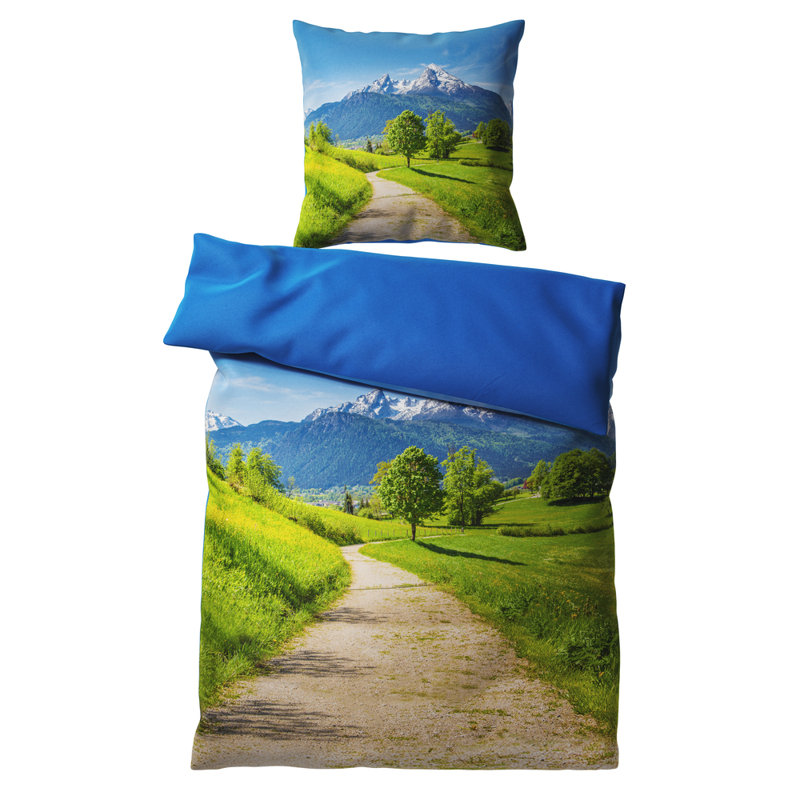 Cotton No Pattern Duvet Cover Set with Pillowcases Included