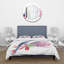 Ensemble de housse de couette en microfibre rose / vert / blanc / bleu-66389853