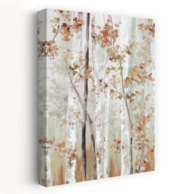 Birch Wood Ii Landscape Tree Forest Nature Painterly Canva Art Contemporary
