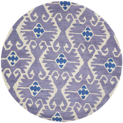 Tapis ikat en laine touffeté à la main Kouerga