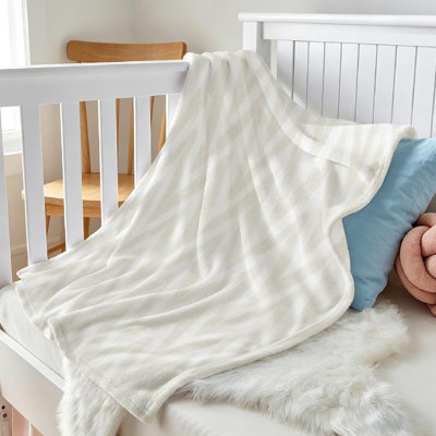 Beige Ultra Soft Flannel Fleece Throw Blanket,Seamless Ikat Chevron Single-Sided Print
