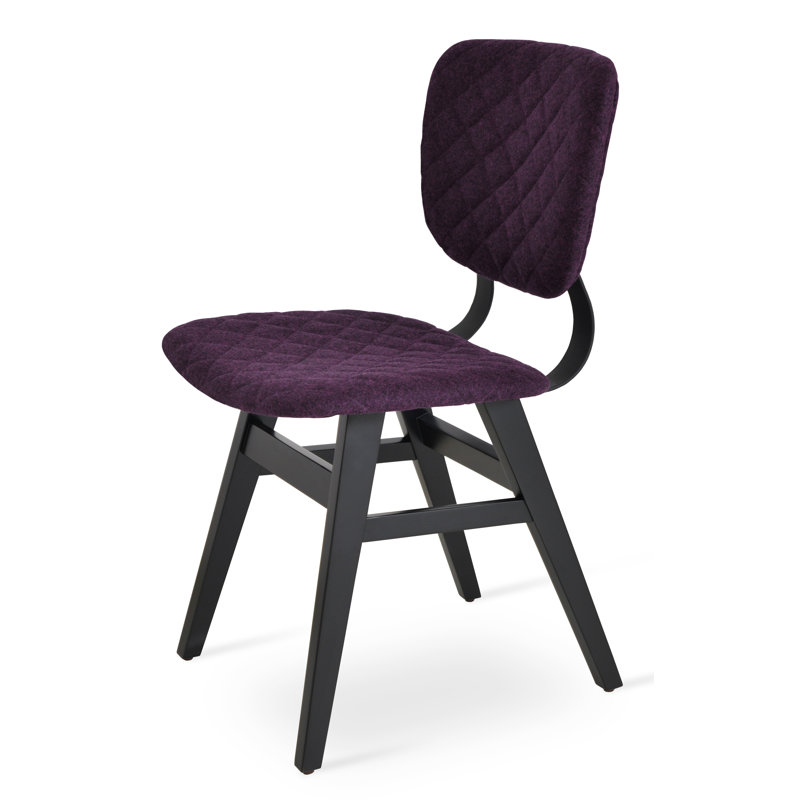 Chaise de salle à manger Hazal, Wengé, Blanc familier