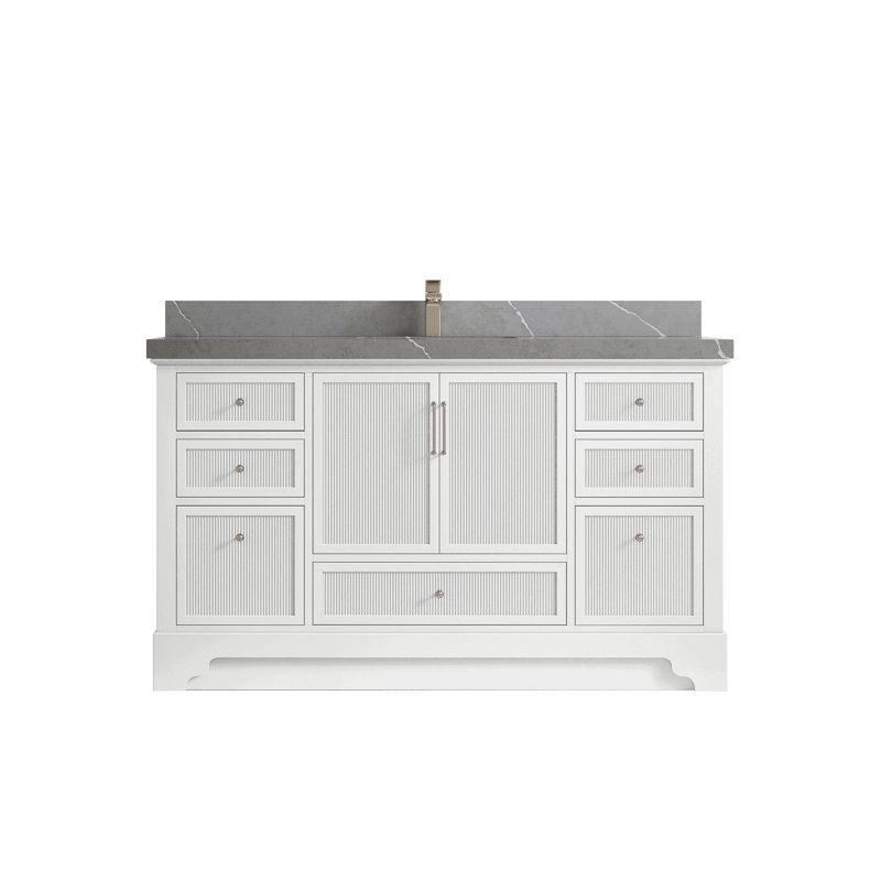 Alys 60 Single Bathroom Vanity with Top, Gris Piatra