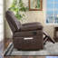 Fauteuil inclinable manuel vintage en cuir végétalien souple de 96 cm de large avec rivet et poche latérale (ensemble de 2)-547046265