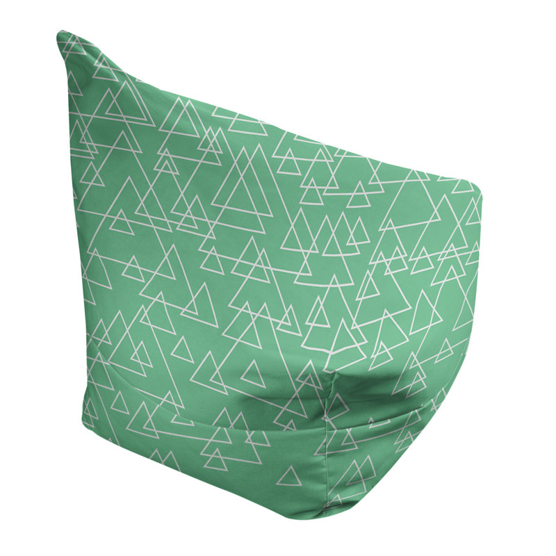 Housse de sac de pois Kitterman, H 38 po x L 42 po x P 29 po, Housse de pouf, Aqua moyen marine/blanc