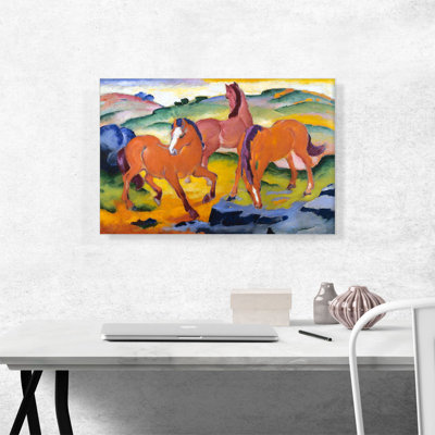 " Grazing Horses IV 1911 " by Franz Marc Painting Print