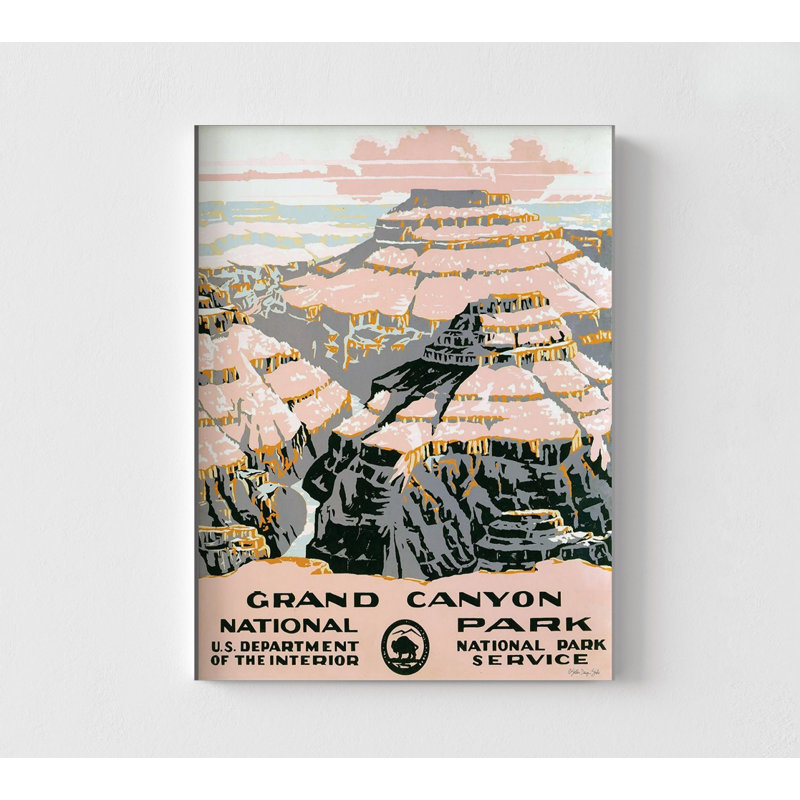 Grand Canyon, États-Unis, rétro, voyage en famille, idée de décor de véhicule récréatif, famille américaine traditionnelle, affiche rétro du Grand Canyon