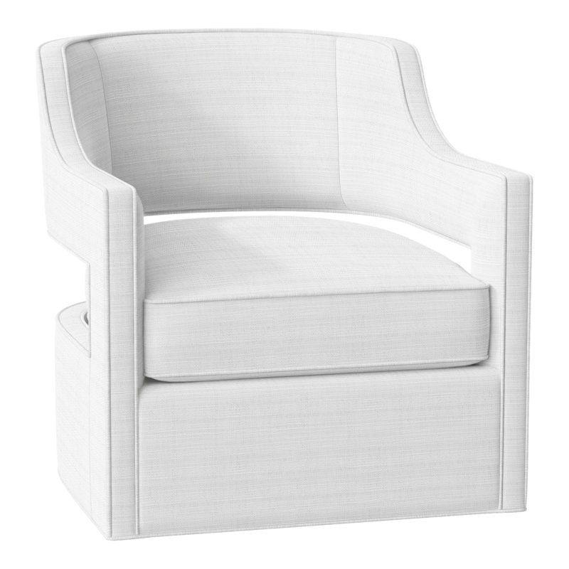Fauteuil pivotant l 29,5 po Phoebe, Perigold Ishi Blanca