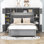 Lit plateforme double avec rangement Milpara