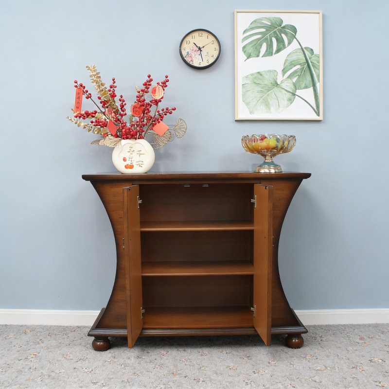 Vibrant Painted Wooden Storage Accent Cabinet