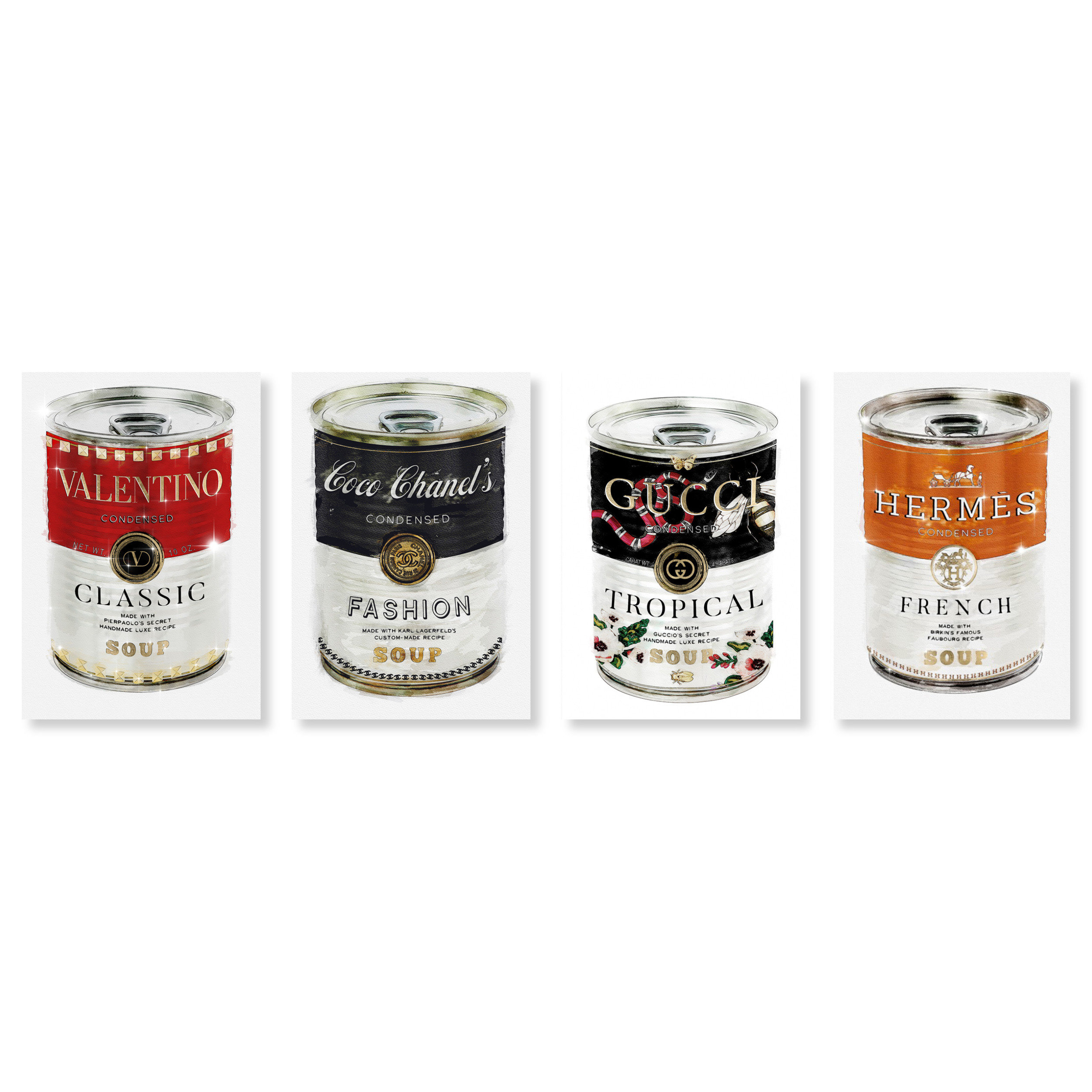 Monogram Soup Can  Fashion and Glam Wall Art by The Oliver Gal