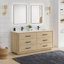 Meuble-lavabo double autoportant 72 po avec plateau en quartz Calacatta Porto-1312120424-1312129716