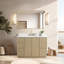 Ensemble de meuble-lavabo simple autoportant 48 po avec plateau en quartz Calacatta Rally-1982029965