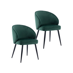 Levingston Velvet Upholstered Dining Chair with Steel Legs