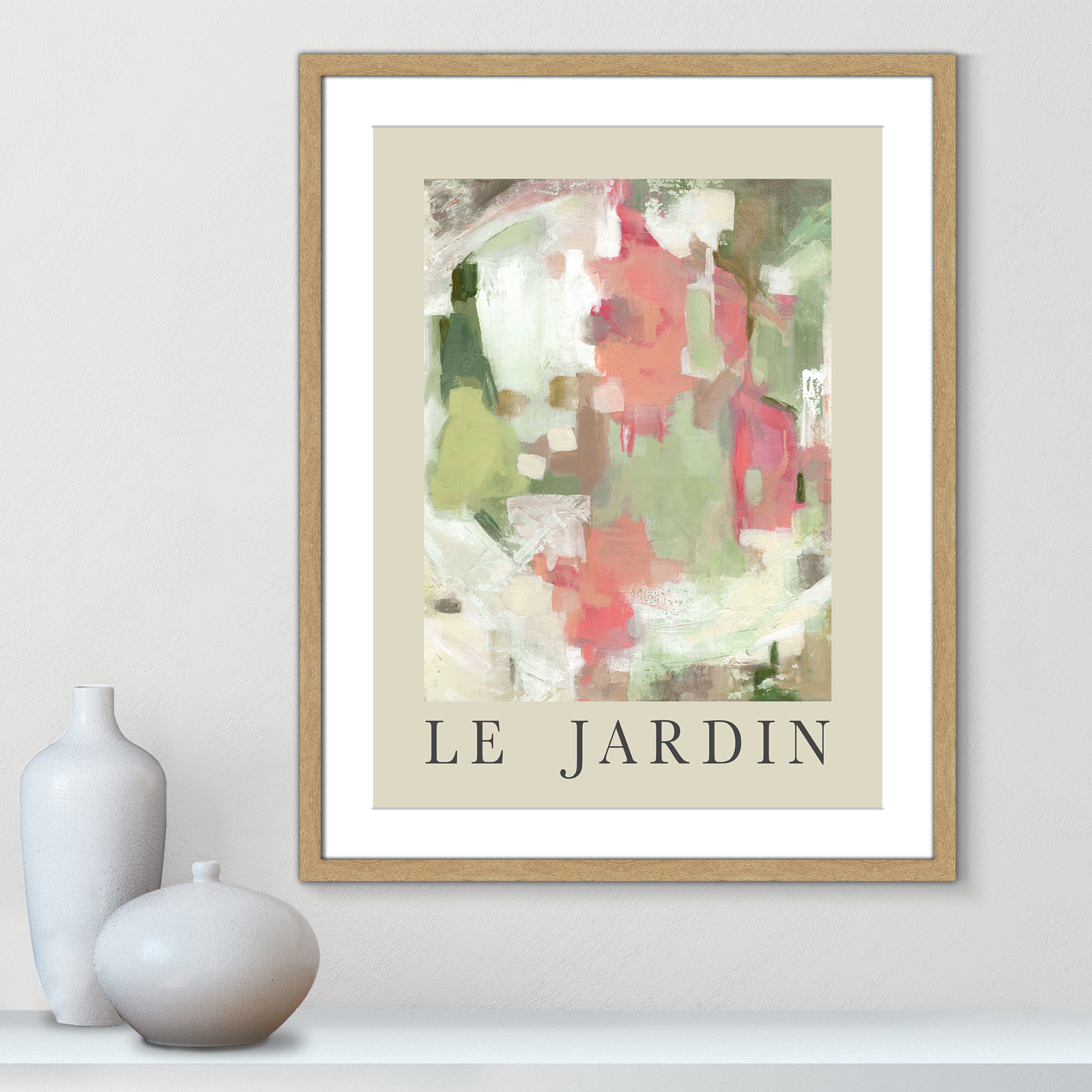Riya "Le Jardin" Print by Carol Robinson, Natural Single Picture Frame, Yes, 29.5" H x 23.5" W x 1.25" D