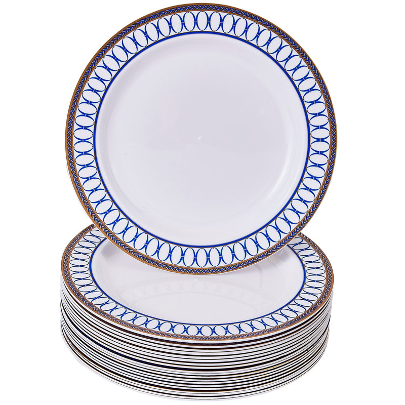 Assiette à salade jetable en plastique à poids lourds, Bleu royal