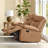 Oversized Manual Reclining Loveseat Sofa with Cupholders-Saddle-120433399