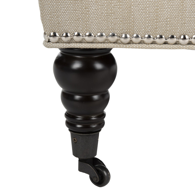 Upholstered Slipper Chair, Off-White 100% Linen
