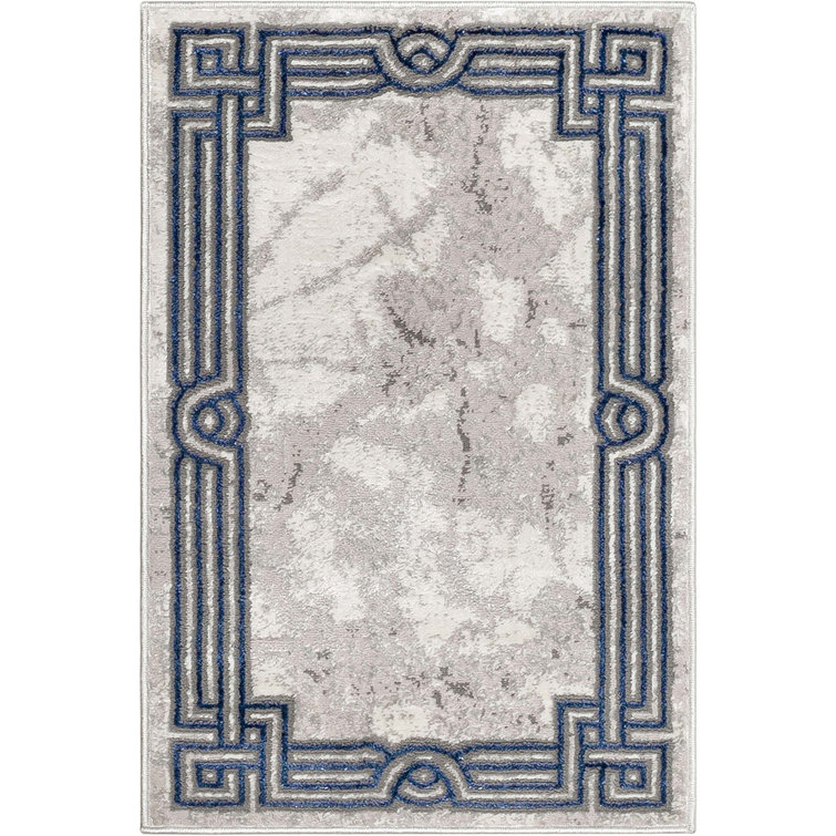 Kampen Abstract Modern Glam Blue Area Rug
