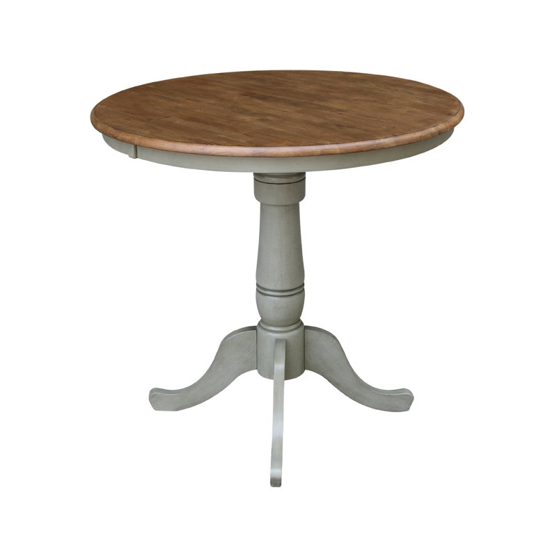 Table de salle à manger en bois massif Mosteller, H 36 po x l 36 po x P 36 po, Hickory / pierre