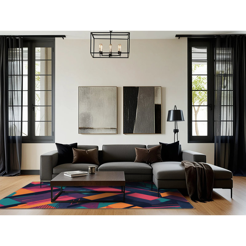 Radiant Layers Rug, Round 5'