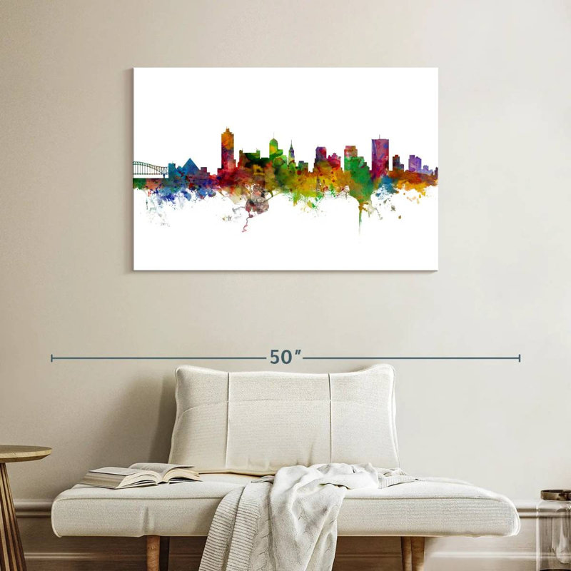 Kavia Memphis Tennessee Skyline II, H 26 po x l 39 po