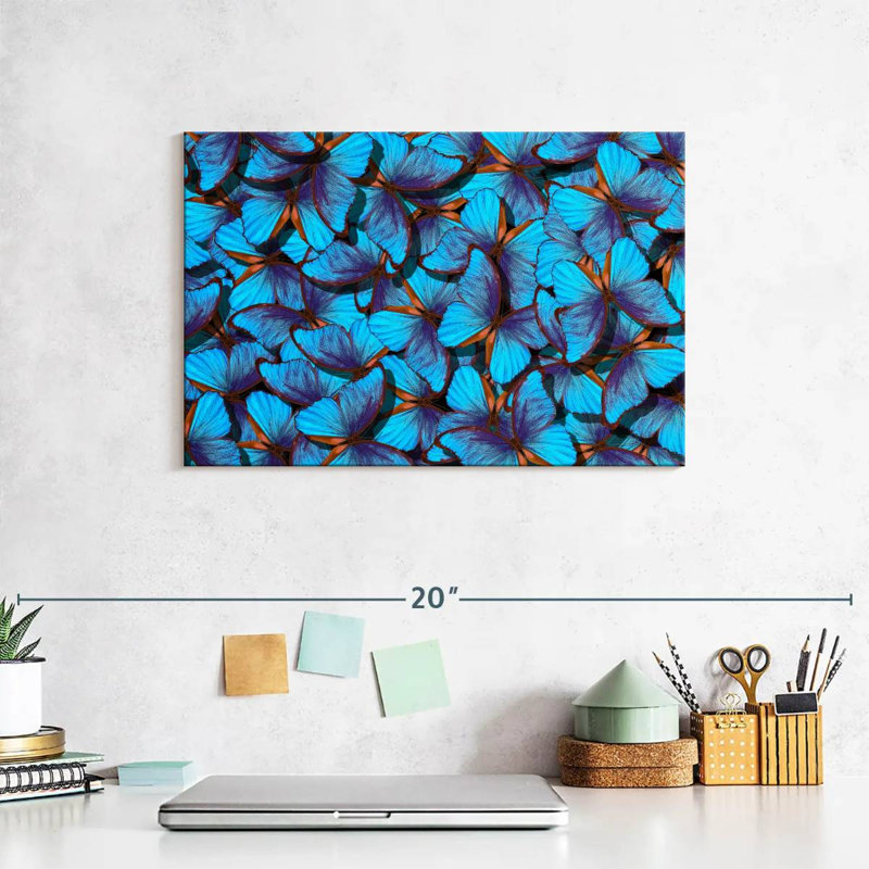 Brampt Blue Butterfly Swarm, 8'' H x 12'' W