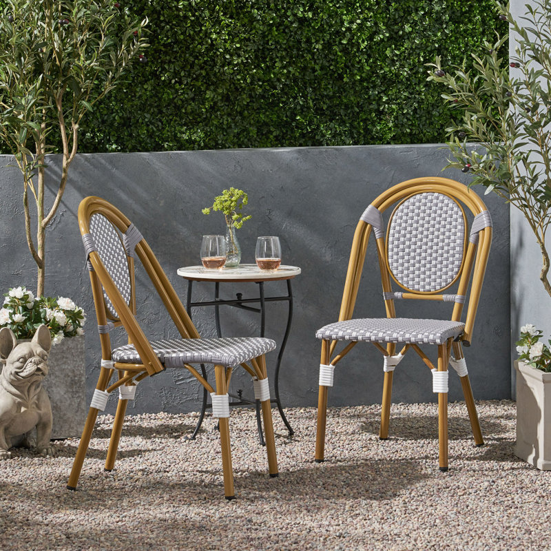 Chaise French (ensemble de 2), Blanc / Gris