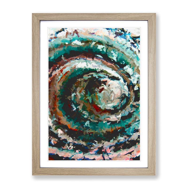 Losing The Light Abstract - Single Picture Frame Print, 34cm H x 25cm W x 2cm D, Oak