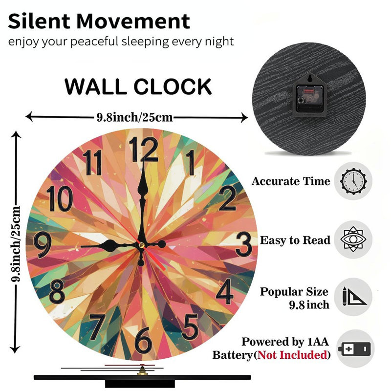 Horloge avec motif de pierres précieuses