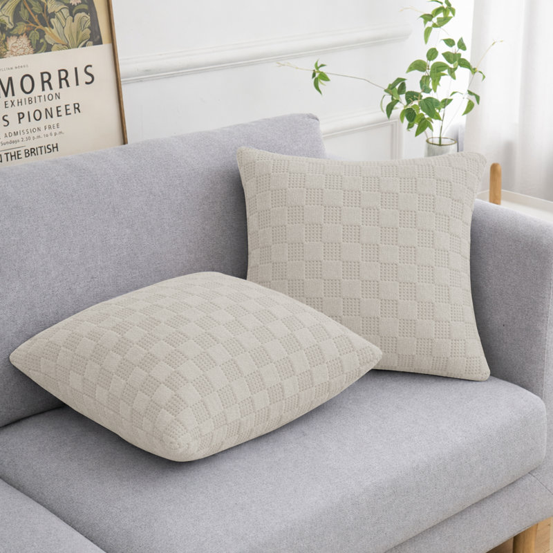 Square Cushion Cover, BEIGE