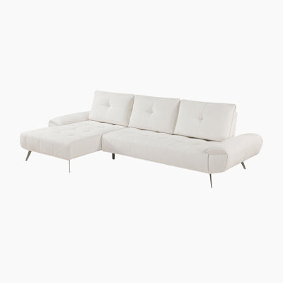  Kenner 125" Modern & Contemporary 2-Piece Sectional - Chenille Sectional, Customizable Seat Depth, Chaise for Lounging