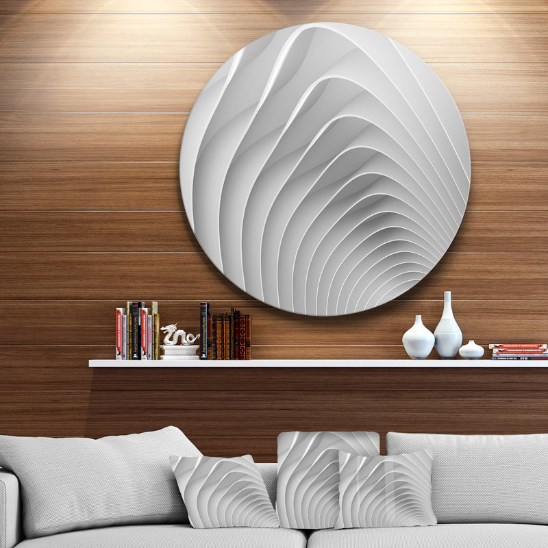" Fractal Bulgy White 3D Waves ", 36" H x 36" W x 1" D